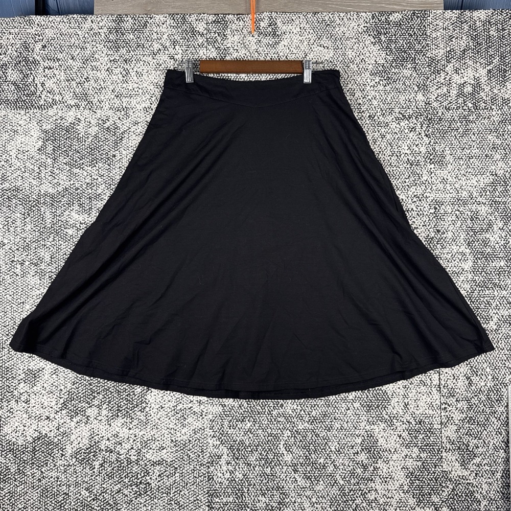 Kate Kasin A- Line Skirt Womens XL Black Side Zip Cotton/Spandex Blend NEW